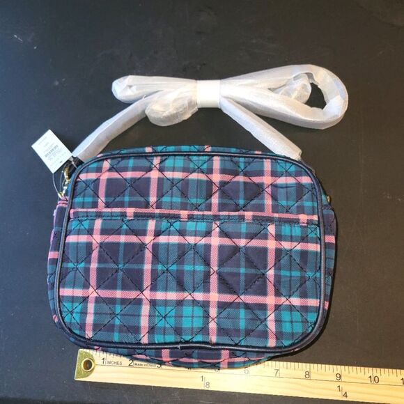 New Talbots Plaid Quilted Crossbody Purse - Picture 5 of 12